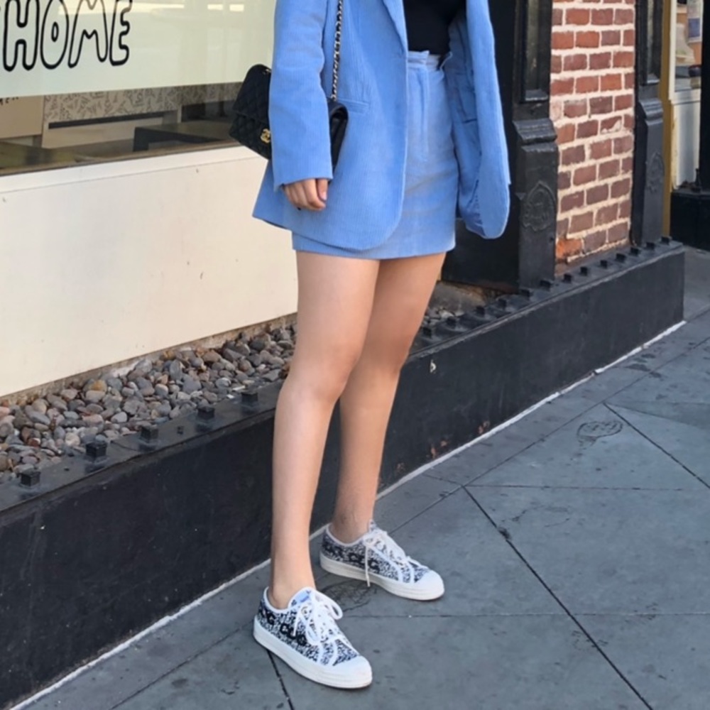 hm baby blue skirt size 8